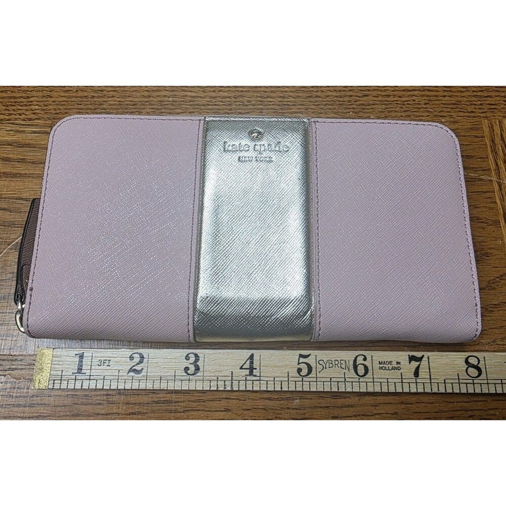 Kate Spade New York Lacey Zip Around Continental Wallet Pink Gold Saffiano